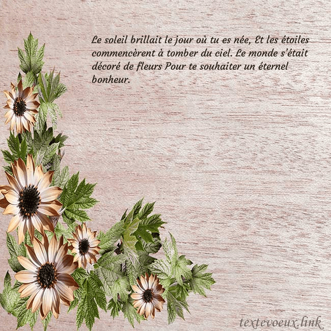 Une jolie carte d'anniversaire avec des fleurs