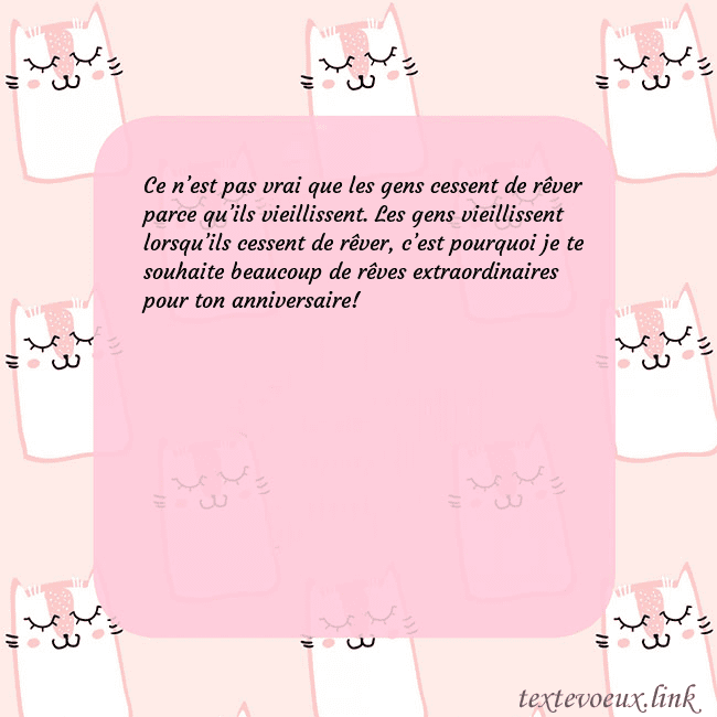 Carte de voeux rose avec des chats drôles
