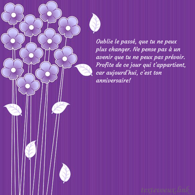 Carte de vœux avec des fleurs violettes