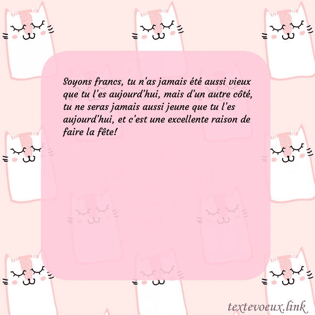 Carte de voeux rose avec des chats drôles