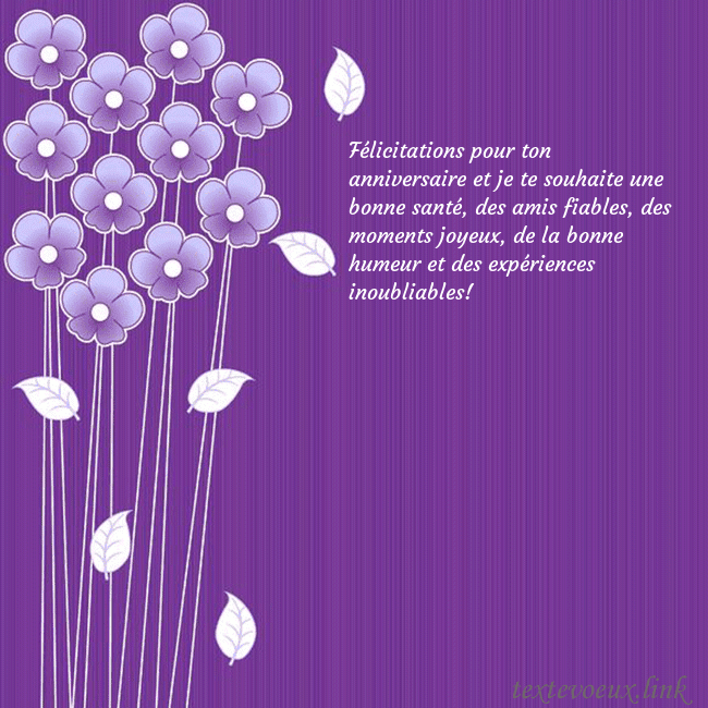 Carte de vœux avec des fleurs violettes