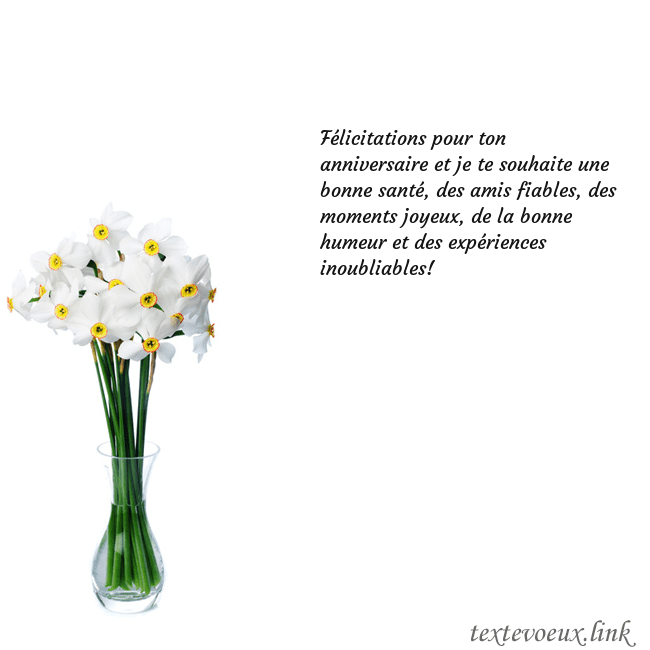 Carte de vœux avec des jonquilles