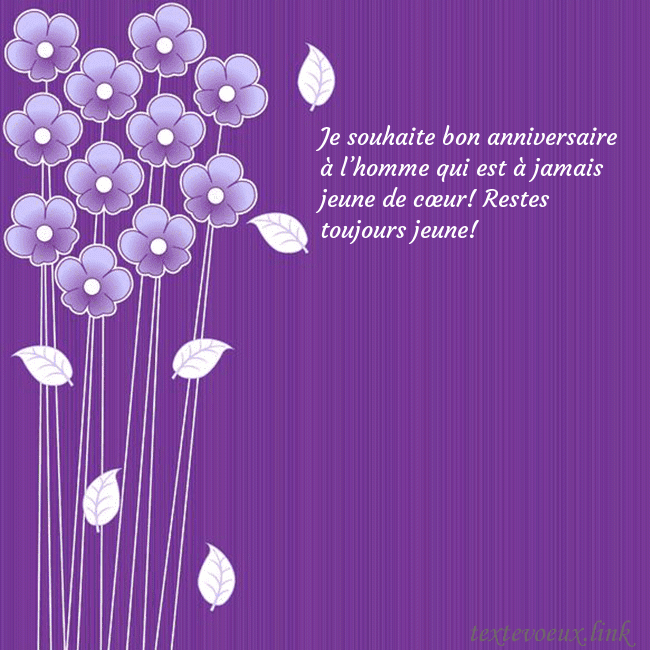Carte de vœux avec des fleurs violettes