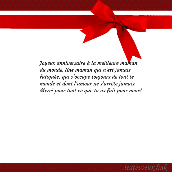 Carte de vœux avec ruban rouge