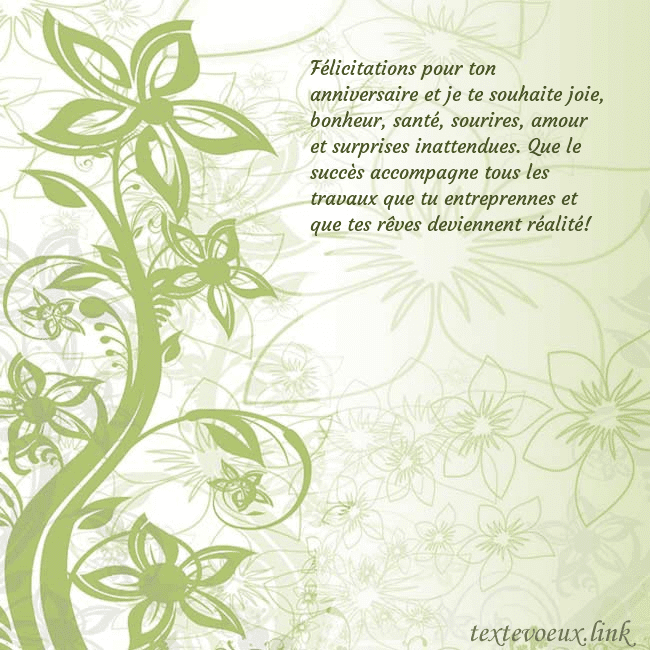 Carte de voeux avec des fleurs peintes en vert