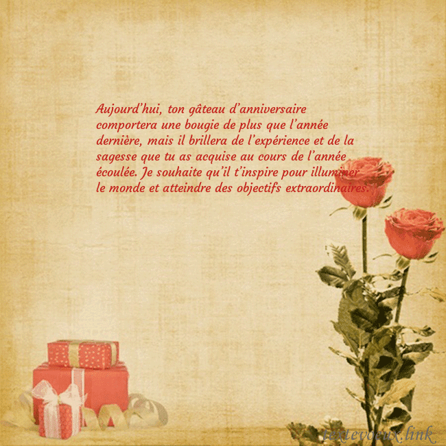 Carte de vœux avec roses et cadeaux