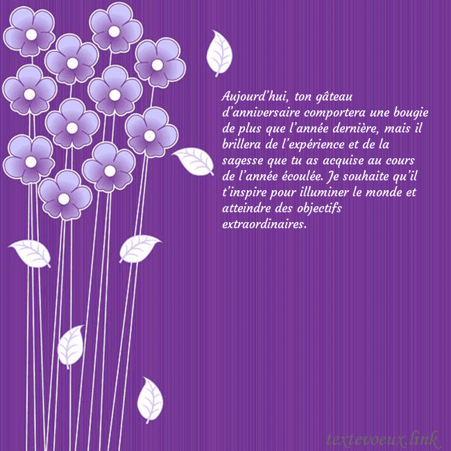 Carte de vœux avec des fleurs violettes