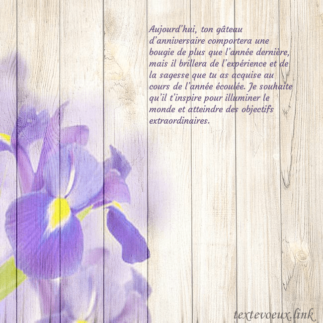 Carte d'anniversaire avec des iris