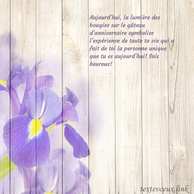 Carte d'anniversaire avec des iris
