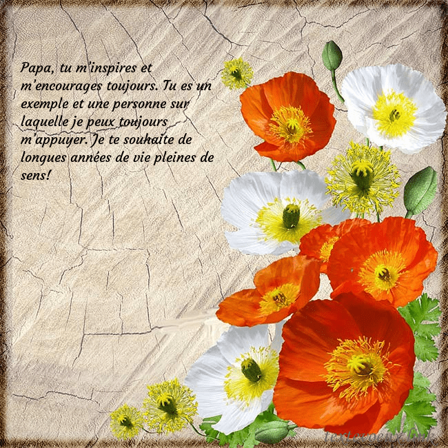Carte d'anniversaire avec des coquelicots