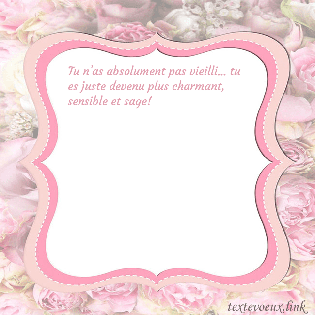 Carte de voeux - cadre rose