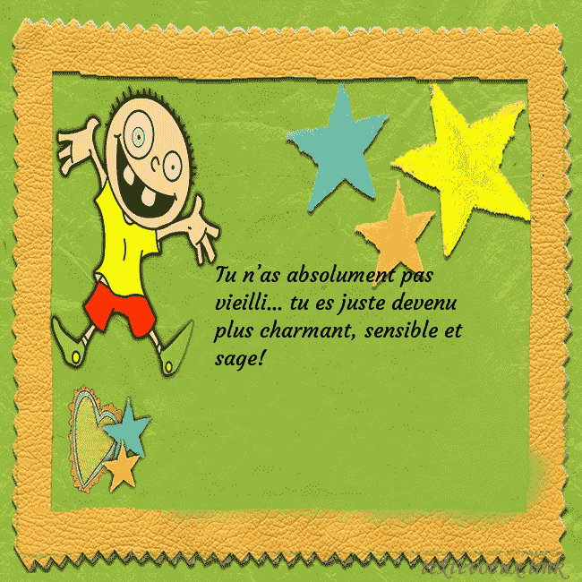 Une carte de voeux amusante avec une image clipart et un drôle de garçon