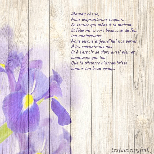 Carte d'anniversaire avec des iris