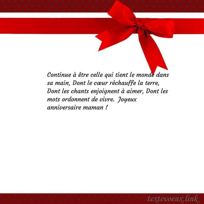 Carte de vœux avec ruban rouge