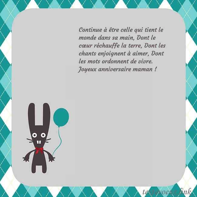 Carte d'anniversaire avec un lapin