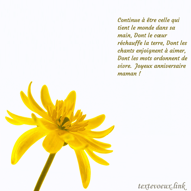 Carte de voeux avec fleur jaune