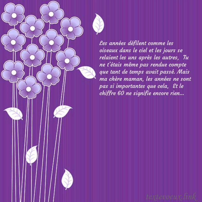 Carte de vœux avec des fleurs violettes