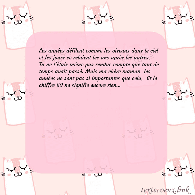 Carte de voeux rose avec des chats drôles