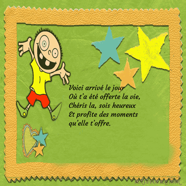 Une carte de voeux amusante avec une image clipart et un drôle de garçon