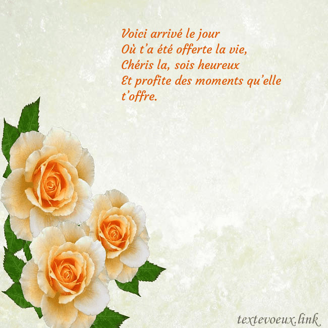 Carte d'anniversaire avec des roses jaunes