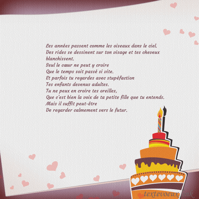 Carte d'anniversaire avec gâteau et bougie