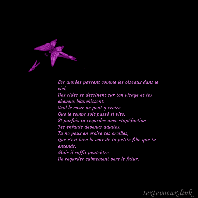 Carte de voeux avec des papillons Les années passent comme les oiseaux dans le ciel. Carte de voeux avec des papillons