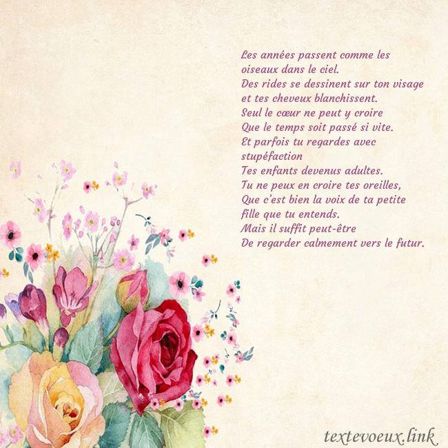 Carte d'anniversaire avec des roses peintes à l'aquarelle Les années passent comme les oiseaux dans le ciel. Carte d'anniversaire avec des roses peintes à l'aquarelle