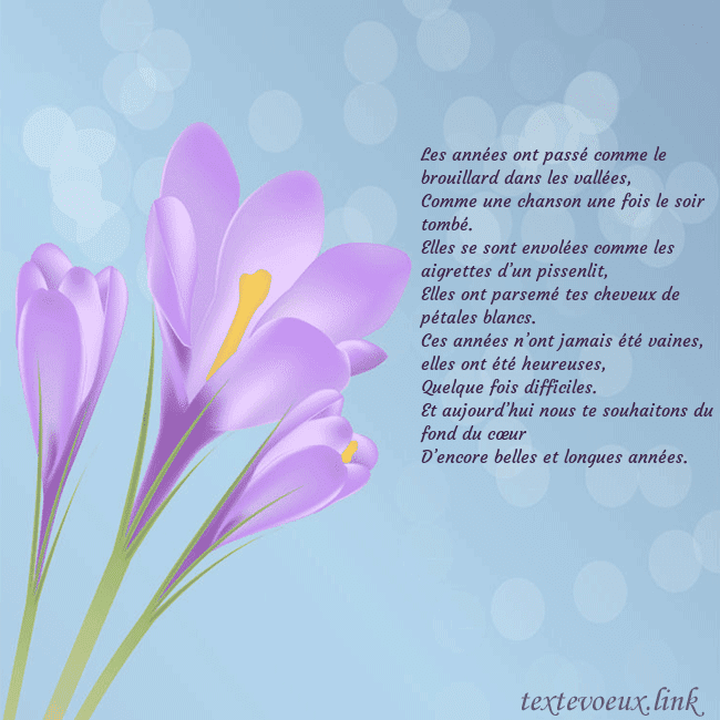 Cartes de vœux avec crocus Les années ont passé comme le brouillard dans les Cartes de vœux avec crocus
