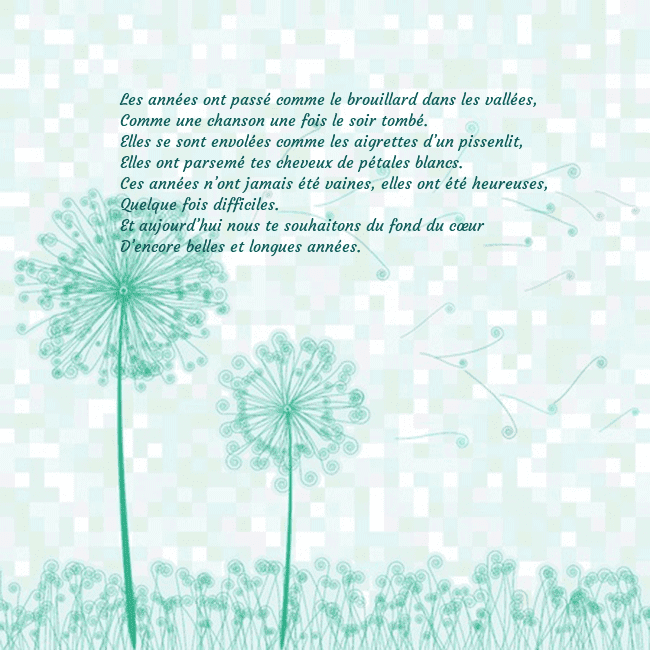 Carte de vœux avec laiteron Les années ont passé comme le brouillard dans les Carte de vœux avec laiteron