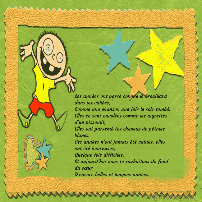 Une carte de voeux amusante avec une image clipart et un drôle de garçon