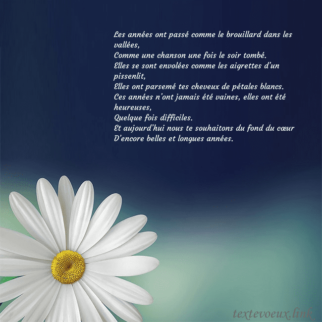 Carte postale avec une grande marguerite Les années ont passé comme le brouillard dans les Carte postale avec une grande marguerite