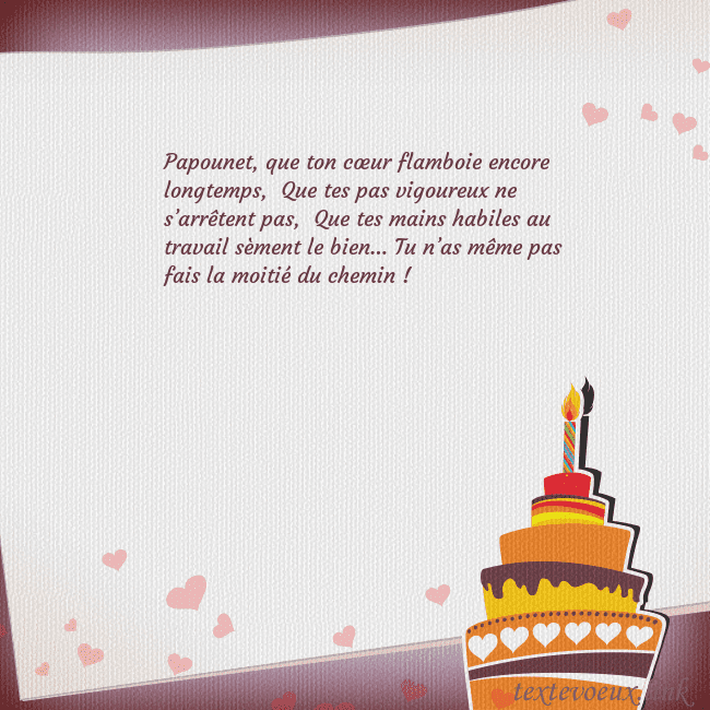 Carte d'anniversaire avec gâteau et bougie