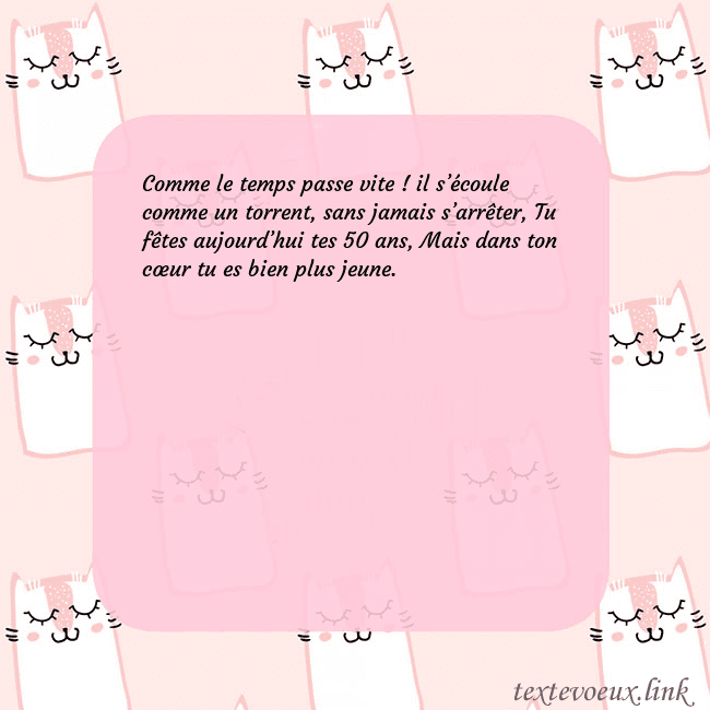 Carte de voeux rose avec des chats drôles