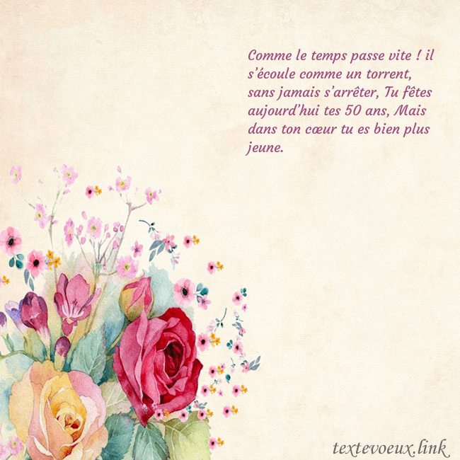 Carte d'anniversaire avec des roses peintes à l'aquarelle