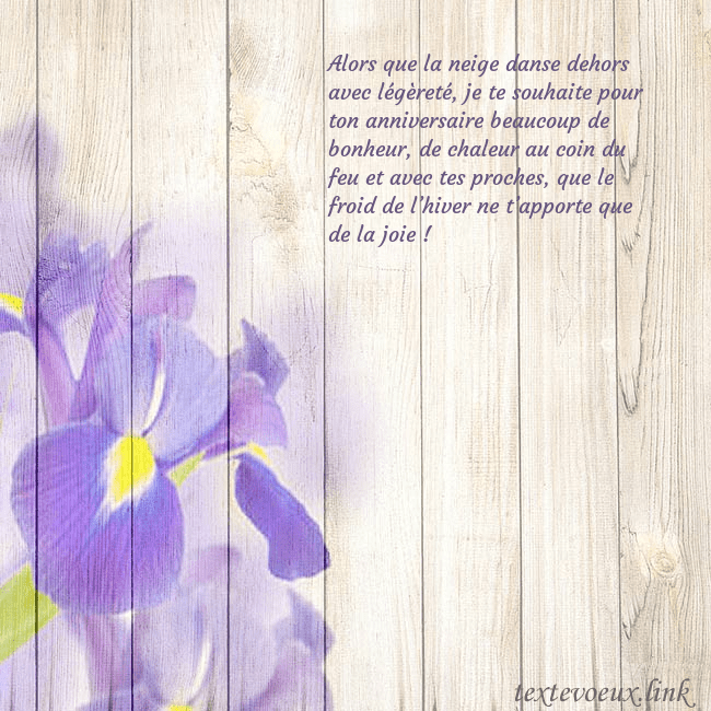 Carte d'anniversaire avec des iris