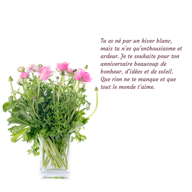 Cartes de vœux avec des fleurs dans un vase
