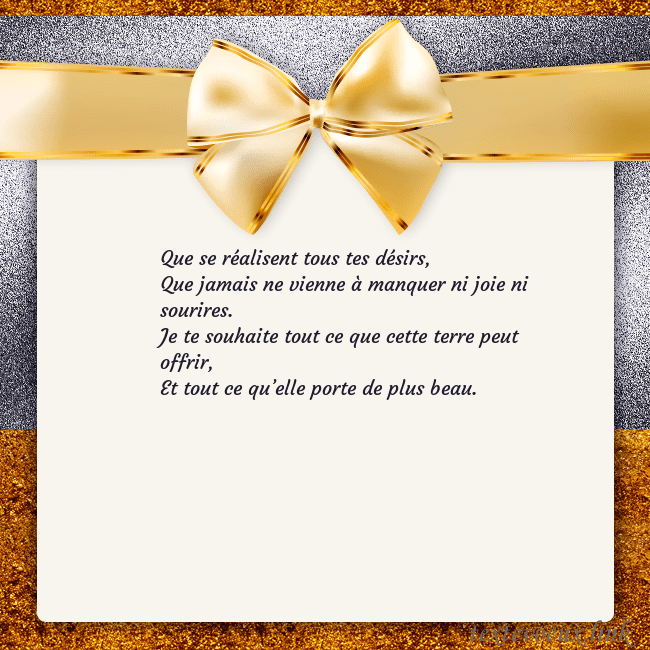 Cartes de vœux avec un grand ruban d'or