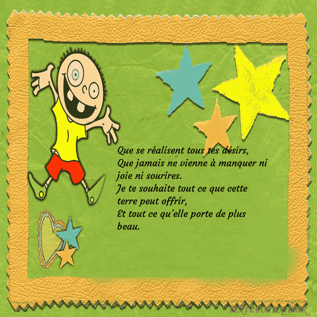 Une carte de voeux amusante avec une image clipart et un drôle de garçon