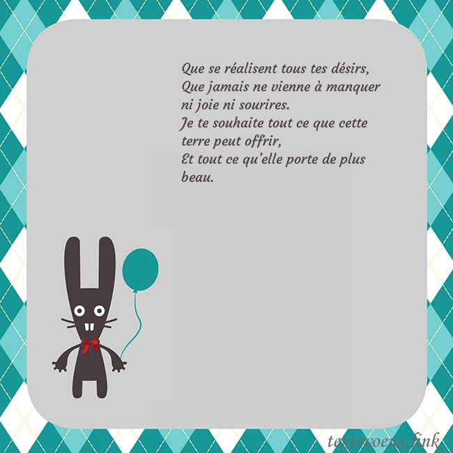 Carte d'anniversaire avec un lapin