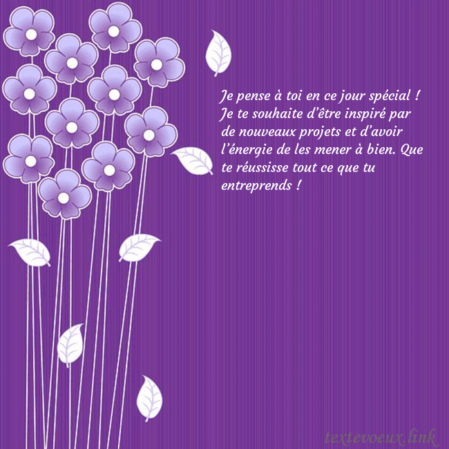 Carte de vœux avec des fleurs violettes