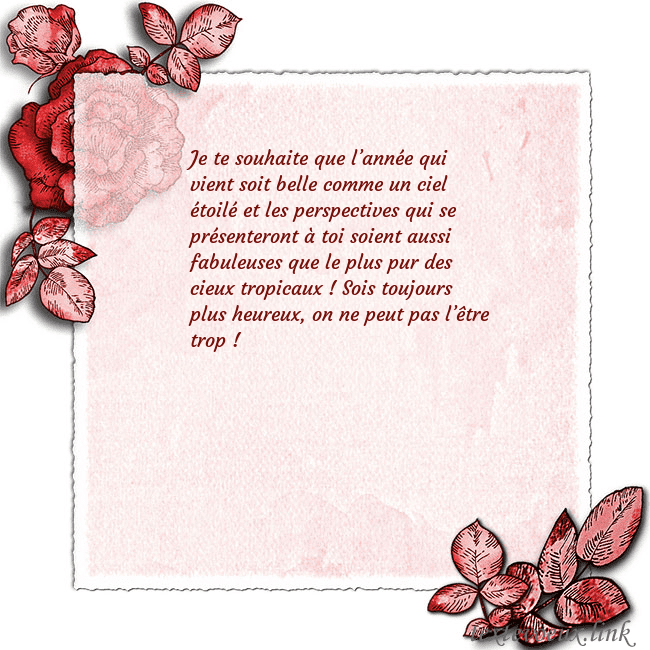 Carte de voeux avec des roses dans les coins