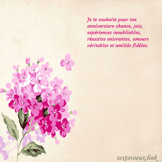 Carte d'anniversaire avec hortensia peint