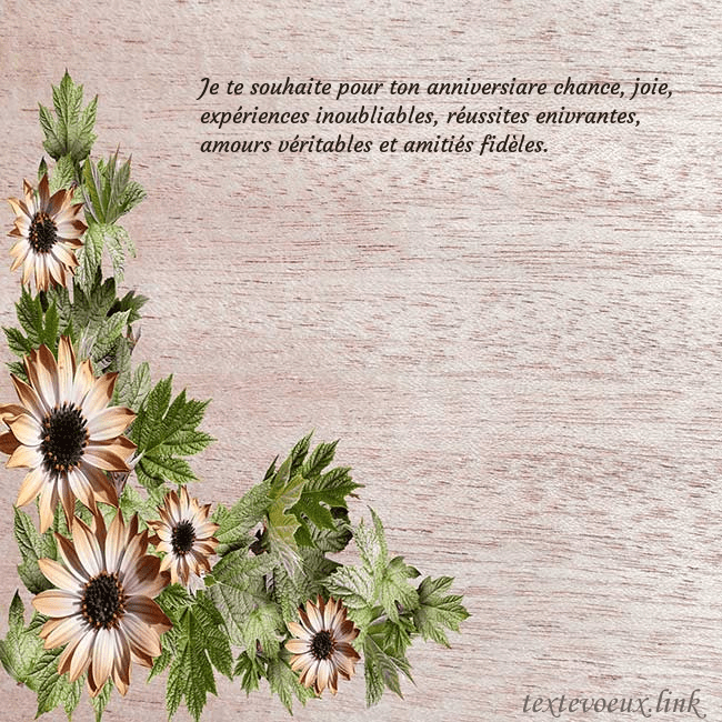 Une jolie carte d'anniversaire avec des fleurs