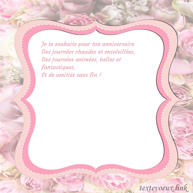Carte de voeux - cadre rose
