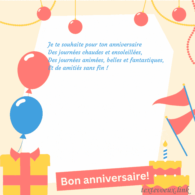 Carte d'anniversaire animée avec gâteau