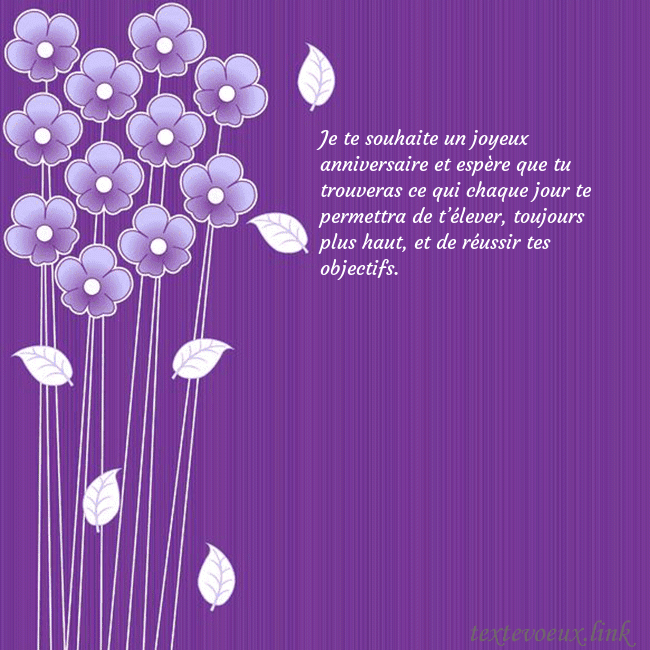 Carte de vœux avec des fleurs violettes