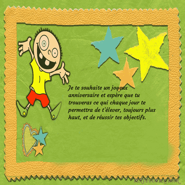 Une carte de voeux amusante avec une image clipart et un drôle de garçon