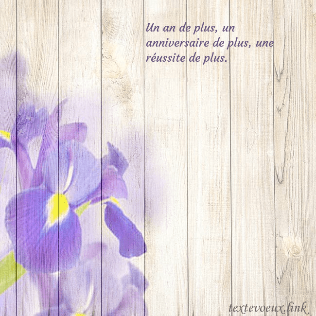 Carte d'anniversaire avec des iris