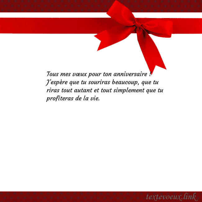 Carte de vœux avec ruban rouge