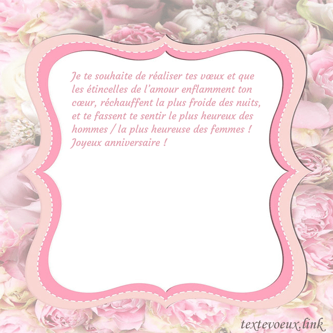 Carte de voeux - cadre rose